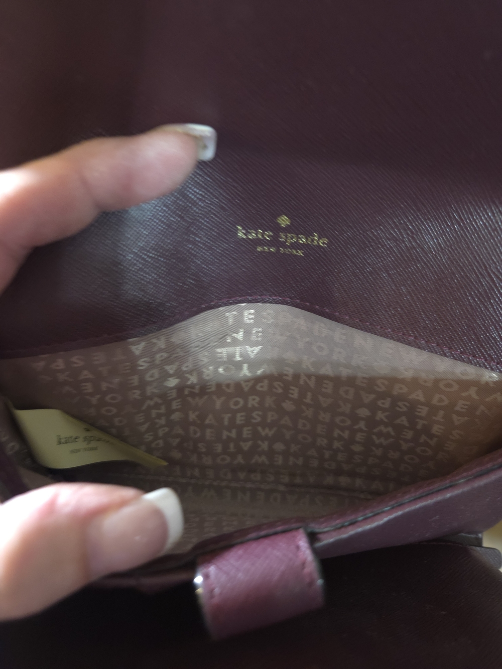 EUC Kate Spade Plum Saffiano Crossbody Wallet - Picture 6 of 7
